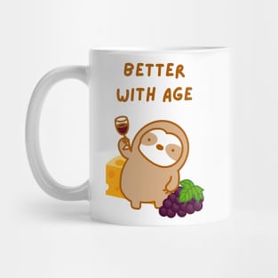 Better with Age Wine and Cheese Sloth Mug